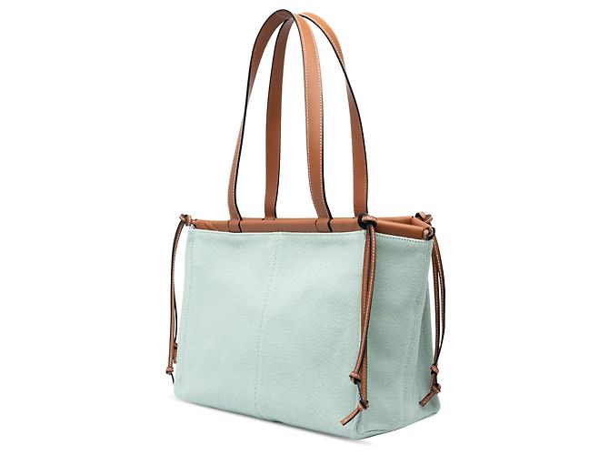 LOEWE Borsa Cushion Tote Piccola in Tela Verde - vista 2