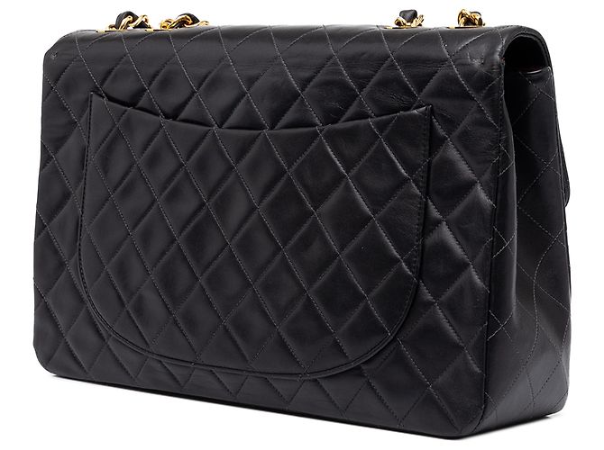 Chanel Black Maxi XL Classic Lambskin Single Flap - Ansicht 2