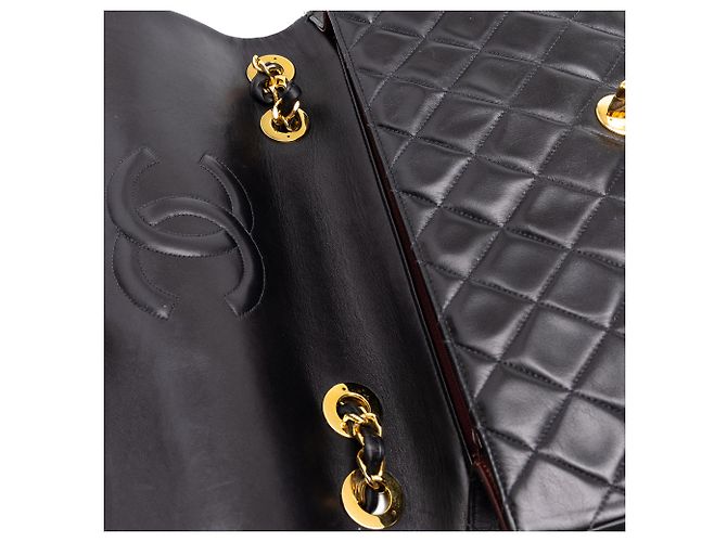 Chanel Black Maxi XL Classic Lambskin Single Flap - Ansicht 6