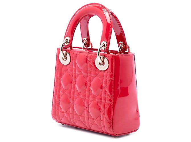 Dior Red Mini Patent Cannage Lady Dior - Ansicht 2