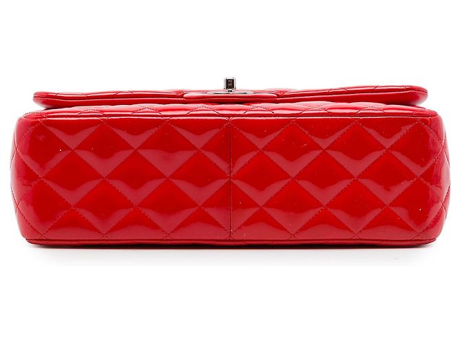 Chanel Red Jumbo Classic Patent Double Flap - vue 3