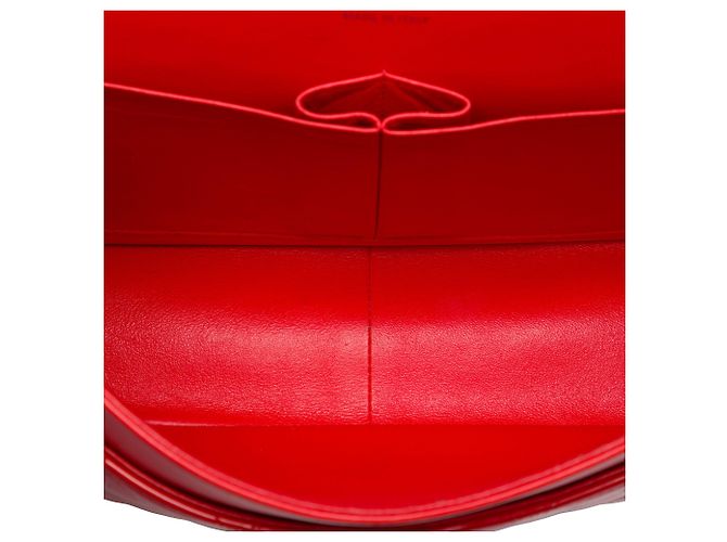Chanel Red Jumbo Classic Patent Double Flap - vue 4