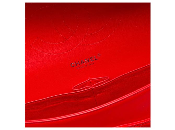Chanel Red Jumbo Classic Patent Double Flap - vue 5