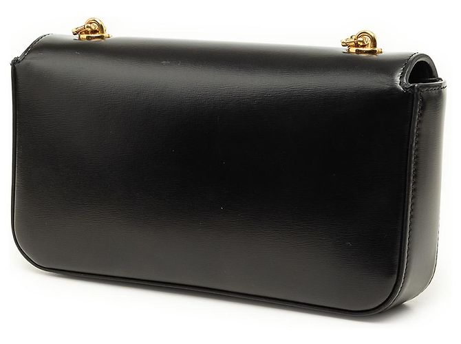 Céline Borsa a tracolla Claude in pelle di vitello lucida nera Celine - vista 2