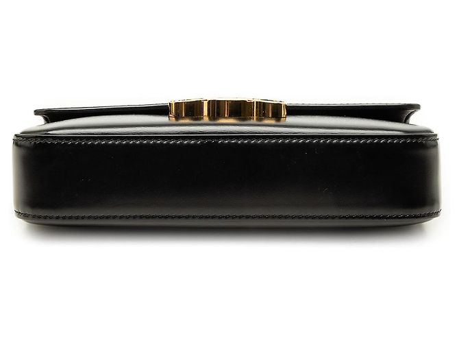 Céline Borsa a tracolla Claude in pelle di vitello lucida nera Celine - vista 3