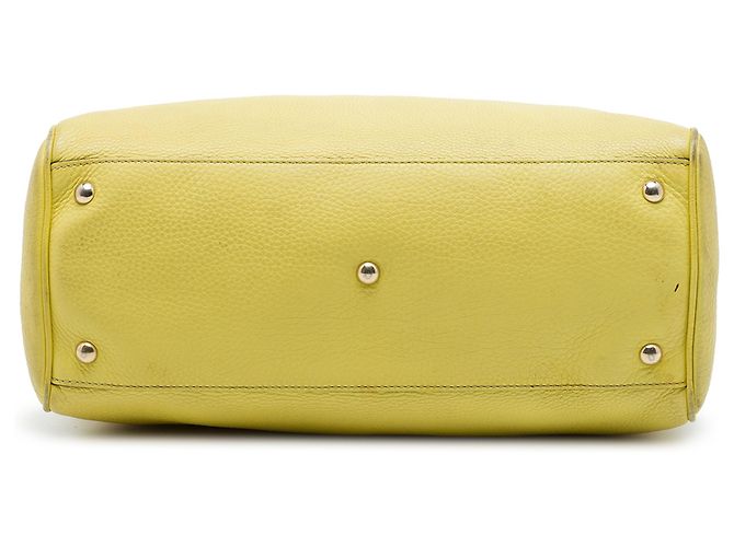 Borsa Gucci Bamboo Shopper Medium in pelle di vitello gialla - vista 3