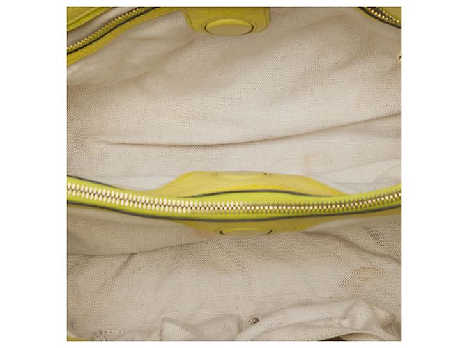 Borsa Gucci Bamboo Shopper Medium in pelle di vitello gialla - vista 4