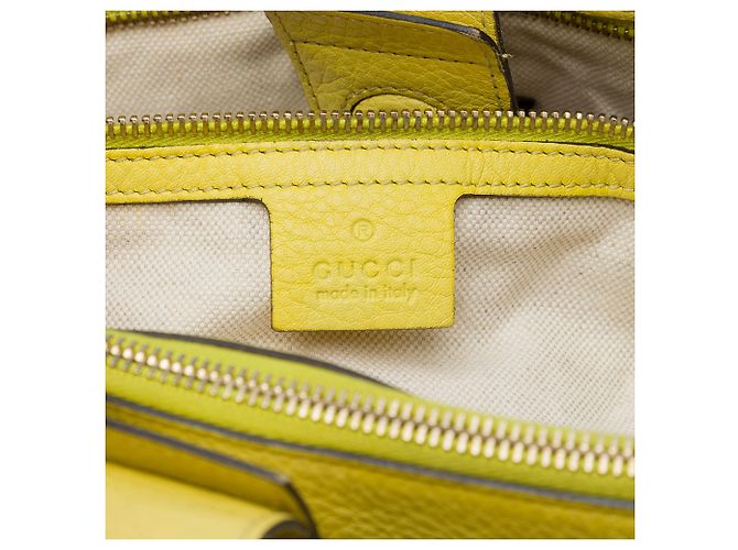 Borsa Gucci Bamboo Shopper Medium in pelle di vitello gialla - vista 5