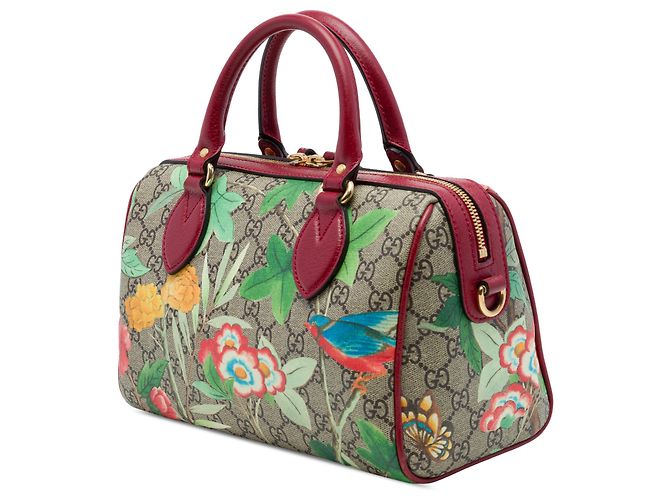 Borsa Gucci Beige Small GG Supreme Tian Boston Bag - vista 2