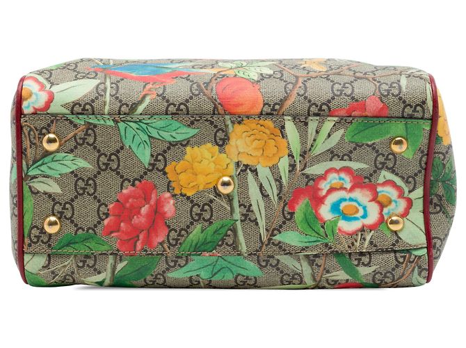 Borsa Gucci Beige Small GG Supreme Tian Boston Bag - vista 3