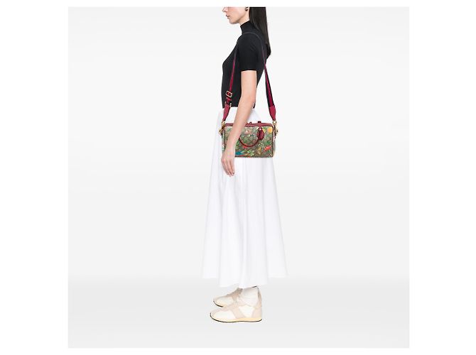 Borsa Gucci Beige Small GG Supreme Tian Boston Bag - vista 6