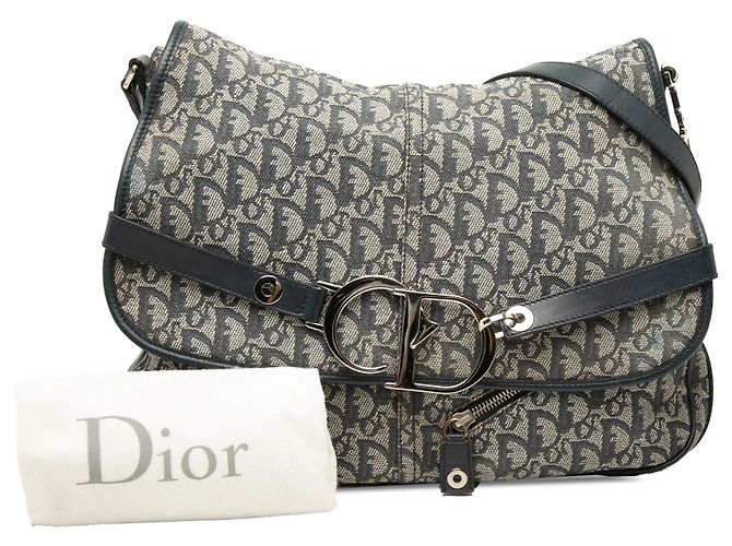 Bolsa Messenger Dior Blue Diorissimo Trotter Canvas - vista 7