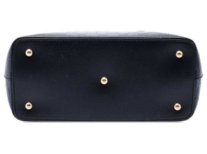 Borsa Satchel Gucci Black Guccissima Linea A Fold Over - vista 3