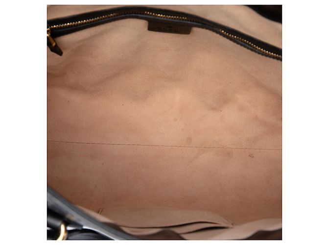 Borsa Satchel Gucci Black Guccissima Linea A Fold Over - vista 4