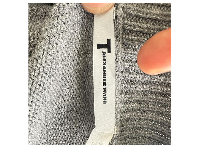 Alexander Wang Alexander Wand Oversized Sweatshirt in Grey Cotton - view 4