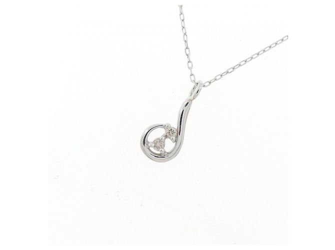 Autre Marque Collana in oro bianco K10 e diamanti - vista 3