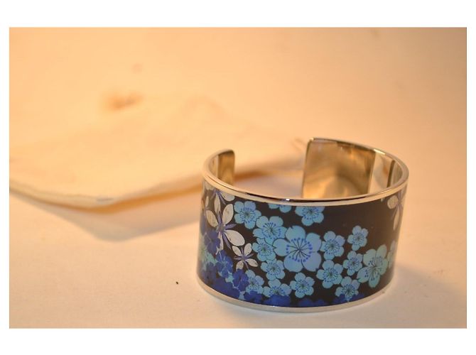 Christian Lacroix Bracciale rigido floreale argento - vista 3