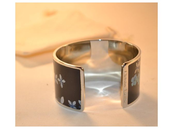 Christian Lacroix Bracciale rigido floreale argento - vista 5