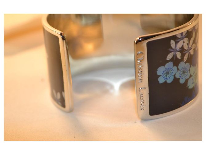 Christian Lacroix Bracciale rigido floreale argento - vista 6