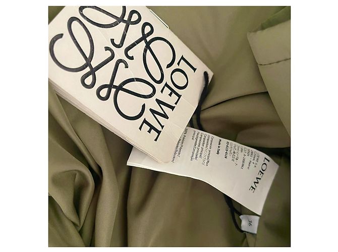 Loewe Chaqueta Acolchada Larga - Verde Caqui - vista 12