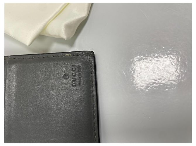 Gucci Guccissima GG Monogram Bi-fold Geldbörse Grau Leder - Ansicht 8
