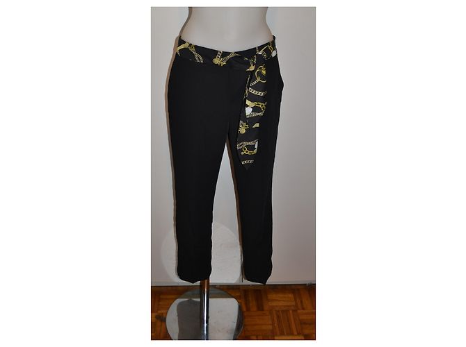 Liu.Jo Liu Jo schwarze gerade Hose mit Kettenprint - Ansicht 2