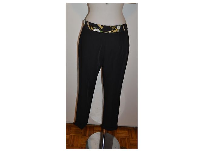 Liu.Jo Liu Jo schwarze gerade Hose mit Kettenprint - Ansicht 4