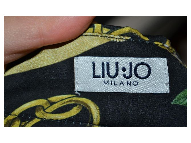 Liu.Jo Liu Jo schwarze gerade Hose mit Kettenprint - Ansicht 5