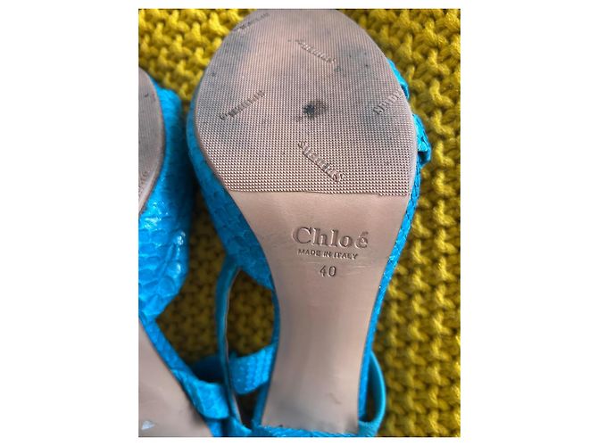 Chloé Sandálias de salto em python azuis - vista 9
