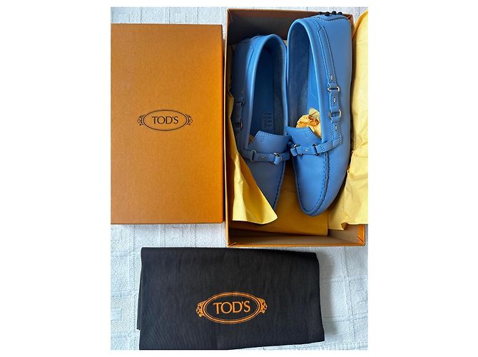 Mocassini Tod's in pelle blu - vista 12