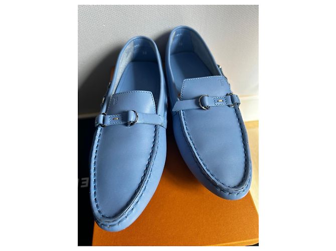 Mocassini Tod's in pelle blu - vista 3