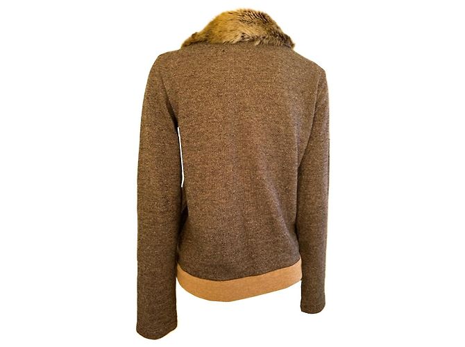 Comme Des Garcons Comme des Garçons Wool Blend Jacket with Fur Collar - view 2