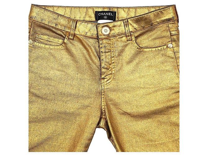 Chanel Gold-Lamé Jeans - Ansicht 11