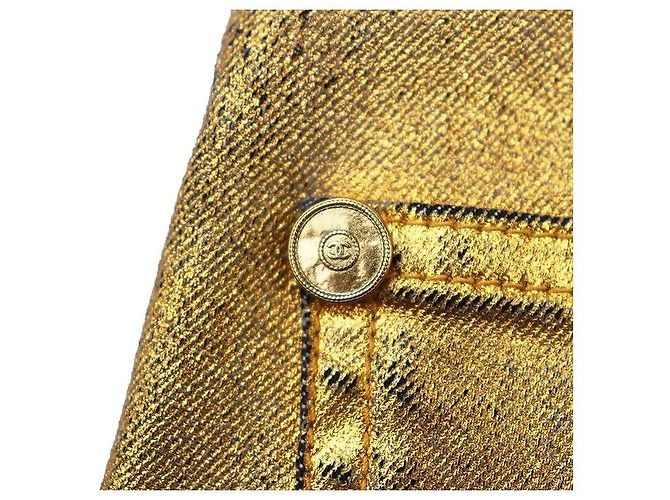 Chanel Gold-Lamé Jeans - Ansicht 7