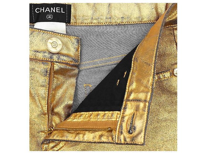 Chanel Gold-Lamé Jeans - Ansicht 9