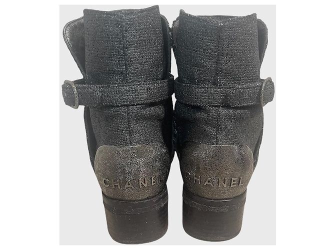 Stivaletti Chanel grigi T.36,5 - vista 3