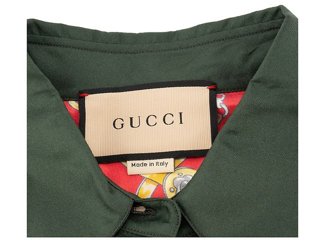 GUCCI - Gucci-Hemd aus grüner, gelber und roter Seide (T42) - Ansicht 3