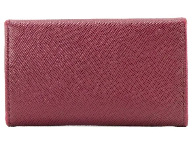PRADA - Pochette clés Prada en cuir saffiano violet - view 3