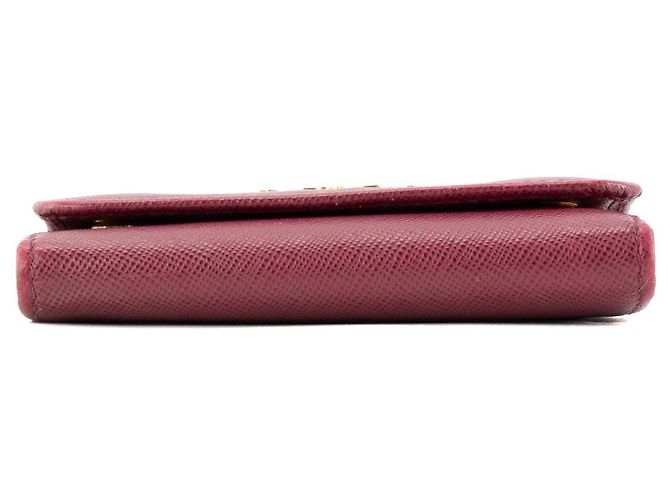 PRADA - Pochette clés Prada en cuir saffiano violet - view 4