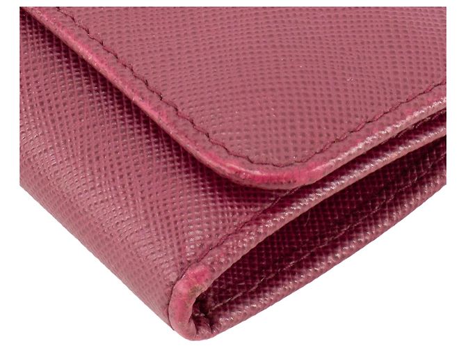 PRADA - Pochette clés Prada en cuir saffiano violet - view 5