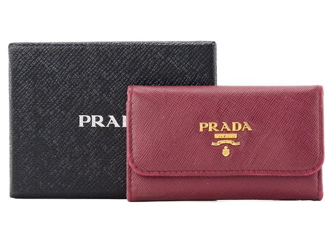 PRADA - Pochette clés Prada en cuir saffiano violet - view 9