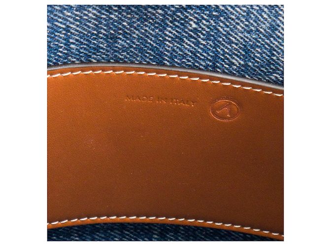 Céline CELINE - Borsa a tracolla Bucket Celine in denim blu e marrone - vista 7