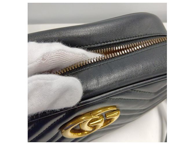 Gucci Borsa Camera GG Marmont Small in pelle matelassé Nera - vista 13