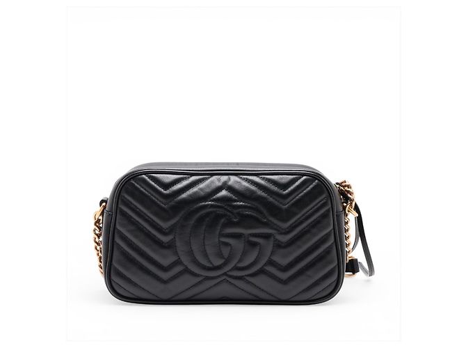 Gucci Borsa Camera GG Marmont Small in pelle matelassé Nera - vista 2