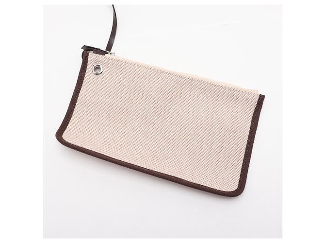 Hermès Herbag PM Toile Officier × Vache Hunter Leather & Canvas Zip Top-handle Handbag Beige - Ansicht 12
