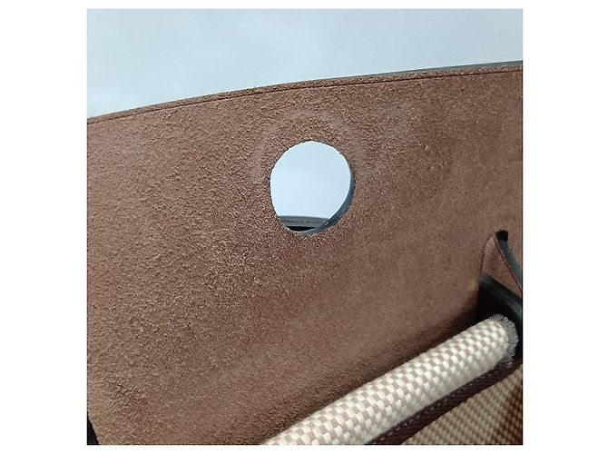 Hermès Herbag PM Toile Officier × Vache Hunter Leather & Canvas Zip Top-handle Handbag Beige - Ansicht 14