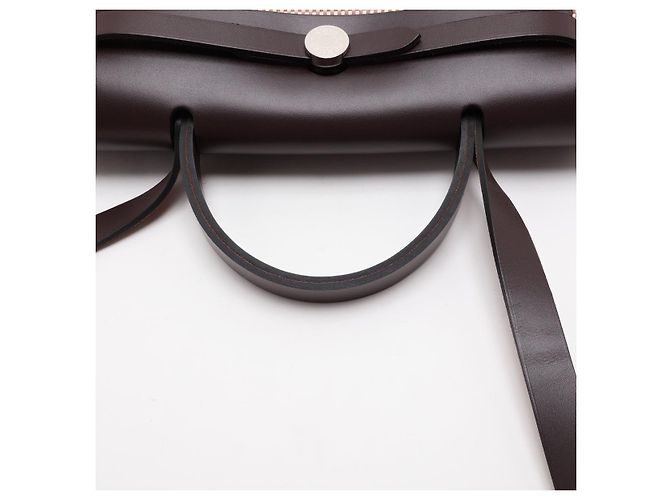 Hermès Herbag PM Toile Officier × Vache Hunter Leather & Canvas Zip Top-handle Handbag Beige - Ansicht 5