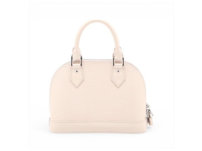 Louis Vuitton Borsa a mano Alma BB in pelle Epi Bianca - vista 2
