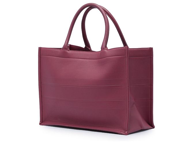 Red Dior Medium Embossed Leather Book Tote - view 2