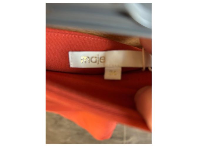 Maje Gonna corta con frange arancione - vista 2